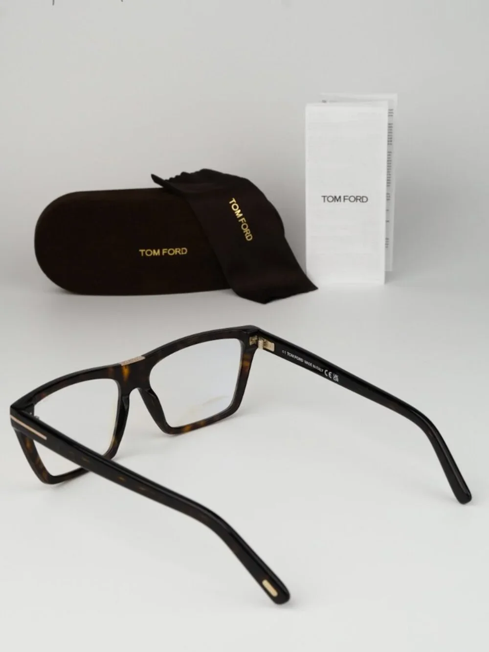 Tom Ford Women Eyeglasses Havana Blue Block Cat Eye FT5912-B 052 NEW AUTHENTIC
